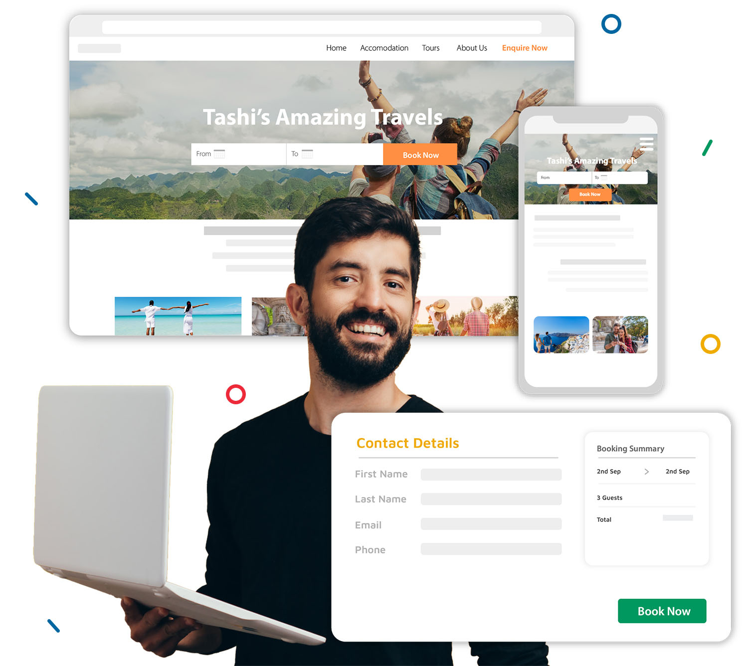 Tashi Website Builder for Tour Operators and Accommodation providers